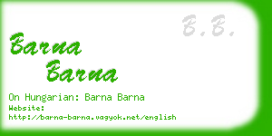 barna barna business card